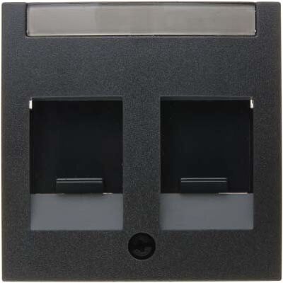 Hager Tapa prot. suc. doble S/B antracita Hager Tapa prot. suc. doble S/B antracita