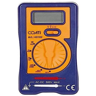 COATI Multimetro Digital, Polimetro Profesional Electrónico, Tester Adecuado para Electricistas, Incluye Pantalla LCD, Juego de Punteras, Funda para Transporte y Pila A23 de 12V (incluida) COATI Multimetro Digital, Polimetro Profesional Electrónico, Tester Adecuado para Electricistas, Incluye Pantalla LCD, Juego de Punteras, Funda para Transporte y Pila A23 de 12V (incluida)