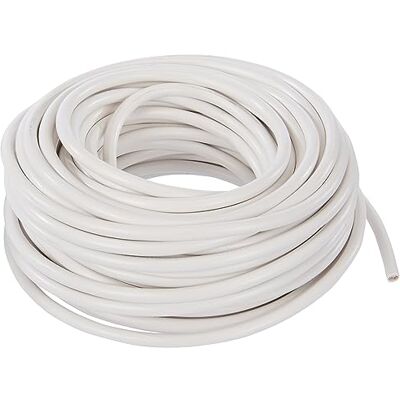 Electraline , Cable para Extensiones H03VV-F, Sección 2x0,75 mm, 20 m, Blanco Electraline , Cable para Extensiones H03VV-F, Sección 2x0,75 mm, 20 m, Blanco