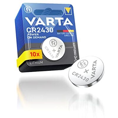 Varta Pilas de Botón CR2430, paquete de 10, Power on Demand, Lithium, 3V, embalaje seguro para niños, para dispositivos Smart Home, llaves de coche y otras aplicaciones Varta Pilas de Botón CR2430, paquete de 10, Power on Demand, Lithium, 3V, embalaje seguro para niños, para dispositivos Smart Home, llaves de coche y otras aplicaciones