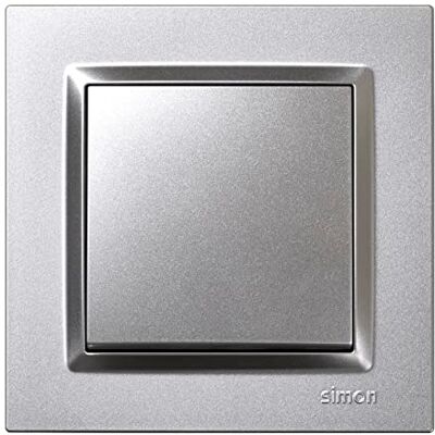 Simon Pulsador Eléctrico, Interruptor de Pared Interior, Serie 10, Fácil de Instalar, Incluye Marco, Tapa y Mecanismo, para Espacios Residenciales o Alojamientos Turísticos, Color Aluminio Simon Pulsador Eléctrico, Interruptor de Pared Interior, Serie 10, Fácil de Instalar, Incluye Marco, Tapa y Mecanismo, para Espacios Residenciales o Alojamientos Turísticos, Color Aluminio