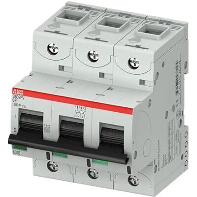 ABB S800PV Disyuntor tipo B, montaje en riel DIN de 3 pines 20 A ABB S800PV Disyuntor tipo B, montaje en riel DIN de 3 pines 20 A