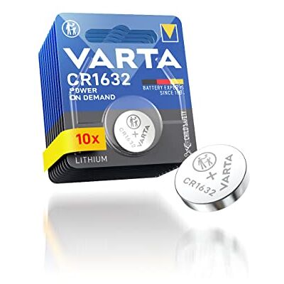 Varta Pilas de Botón CR1632, paquete de 10, Power on Demand, Lithium, 3V, embalaje seguro para niños, para dispositivos Smart Home, llaves de coche y otras aplicaciones Varta Pilas de Botón CR1632, paquete de 10, Power on Demand, Lithium, 3V, embalaje seguro para niños, para dispositivos Smart Home, llaves de coche y otras aplicaciones
