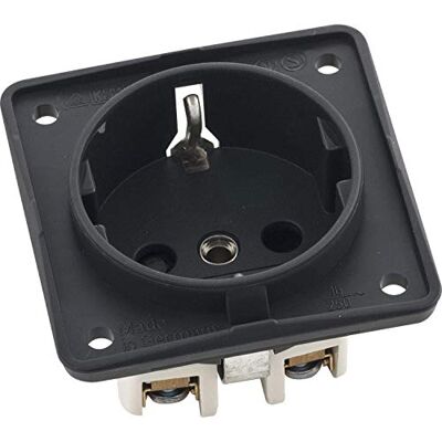 Hager Toma corriente schuko para tornillo con dispositivo antracita Hager Toma corriente schuko para tornillo con dispositivo antracita