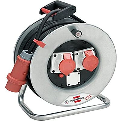 Brennenstuhl enrollacables 25 m Serie Garant SK CEE de acero galvanizado anticorrosión, enchufe CEE 4 pines 400 V/16 A, 2 enchufes CEE 4 pines 400 V/16 A, tapas enchufes autochiudenti, diámetro 32 cm Brennenstuhl enrollacables 25 m Serie Garant SK CEE de acero galvanizado anticorrosión, enchufe CEE 4 pines 400 V/16 A, 2 enchufes CEE 4 pines 400 V/16 A, tapas enchufes autochiudenti, diámetro 32 cm
