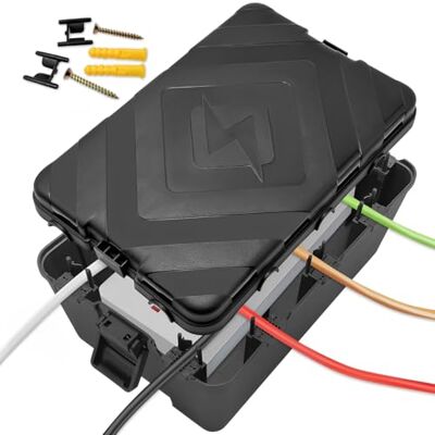 Yonality Caja eléctrica grande para exteriores, caja eléctrica impermeable IP54 resistente al agua, Exterior Unidad Resistente a la Intemperie 29x21.2x13.2cm, para proteger regletas, enchufes Yonality Caja eléctrica grande para exteriores, caja eléctrica impermeable IP54 resistente al agua, Exterior Unidad Resistente a la Intemperie 29x21.2x13.2cm, para proteger regletas, enchufes