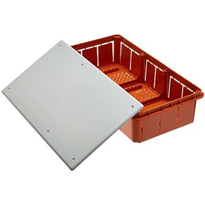 Electraline Caja de derivación (para empotrar en obra, 296x153x70 mm), Blanco/Naranja (White/Orange) Electraline Caja de derivación (para empotrar en obra, 296x153x70 mm), Blanco/Naranja (White/Orange)