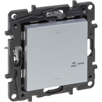 Legrand Regulador pulsador universal para instalación empotrada, Gama Niloé Step, Color Aluminio, Legrand Regulador pulsador universal para instalación empotrada, Gama Niloé Step, Color Aluminio,