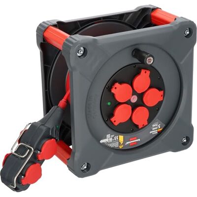 Brennenstuhl Carrete de cable profesional para construcción con Powerblock KC 3210 5 (33+5m, cable H07BQ-F3G2,5 en rojo, 5 enchufes, exterior permanente, Made in Germany) Brennenstuhl Carrete de cable profesional para construcción con Powerblock KC 3210 5 (33+5m, cable H07BQ-F3G2,5 en rojo, 5 enchufes, exterior permanente, Made in Germany)