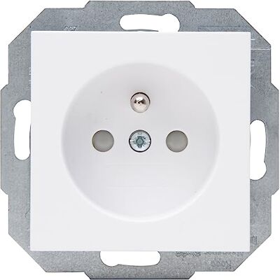 Kopp HK07 – Toma de corriente central con protección de contacto, mayor protección táctil, color blanco ártico mate – (10 unidades) Kopp HK07 – Toma de corriente central con protección de contacto, mayor protección táctil, color blanco ártico mate – (10 unidades)