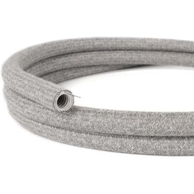 Creative Tube, Tubo flexible con revestimiento de Lino Natural Gris RN02, diámetro 20 mm Creative Tube, Tubo flexible con revestimiento de Lino Natural Gris RN02, diámetro 20 mm
