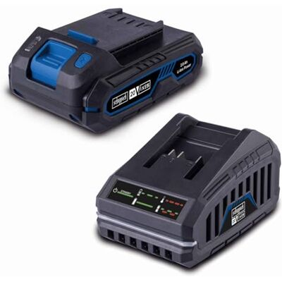 Scheppach Pack batterie 2Ah + chargeur 2,4A 20V IXES SBSK2.0 Batterie et chargeur universels pour toute la gamme 20V IXE Scheppach Pack batterie 2Ah + chargeur 2,4A 20V IXES SBSK2.0 Batterie et chargeur universels pour toute la gamme 20V IXE
