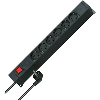 Kopp Cable PA (2 pines) Interruptor reconectable, 2 m con enchufe angular de protección, 250 VAC, 16 Amp, color negro Kopp Cable PA (2 pines) Interruptor reconectable, 2 m con enchufe angular de protección, 250 VAC, 16 Amp, color negro