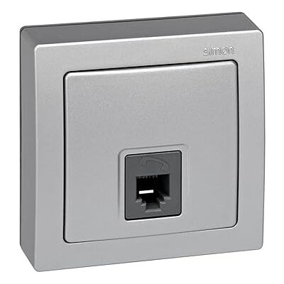 Simon 73 LOFT – Toma Teléfono RJ-12, Mecanismo de Superficie para Conexión Telefónica, Serie Compacta sin Necesidad de Obra, Acabado Color Aluminio Simon 73 LOFT – Toma Teléfono RJ-12, Mecanismo de Superficie para Conexión Telefónica, Serie Compacta sin Necesidad de Obra, Acabado Color Aluminio