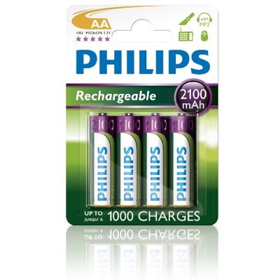 Philips R6B4A210/10 Pack de 4 Pilas Recargables (NiMh, AA) Philips R6B4A210/10 Pack de 4 Pilas Recargables (NiMh, AA)