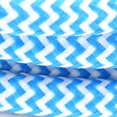 CHACON Cable textil seda zigzag 3 m Turquesa/Blanco CHACON Cable textil seda zigzag 3 m Turquesa/Blanco