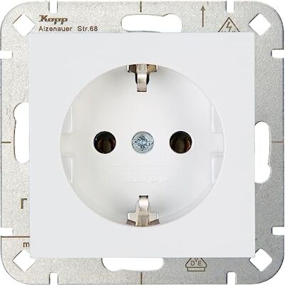 Kopp HK07 Enchufe con protección de contacto, color blanco ártico mate (10 unidades) Kopp HK07 Enchufe con protección de contacto, color blanco ártico mate (10 unidades)