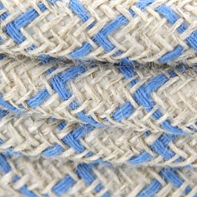 CHACON Cable Textil Azul Diamante Steward de Algodón y Lino Natural, 3 m CHACON Cable Textil Azul Diamante Steward de Algodón y Lino Natural, 3 m