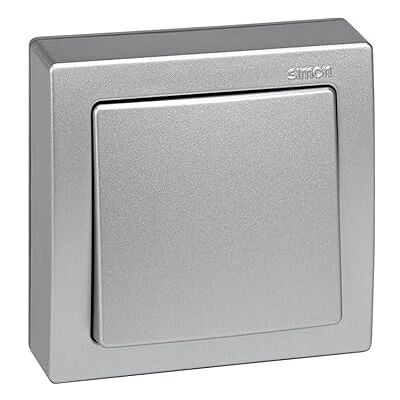 Simon 73 LOFT – Conmutador, Interruptor de Superficie para Control de Luz desde Dos Puntos, Serie Compacta para Instalaciones sin Obra, Acabado Color Aluminio Simon 73 LOFT – Conmutador, Interruptor de Superficie para Control de Luz desde Dos Puntos, Serie Compacta para Instalaciones sin Obra, Acabado Color Aluminio