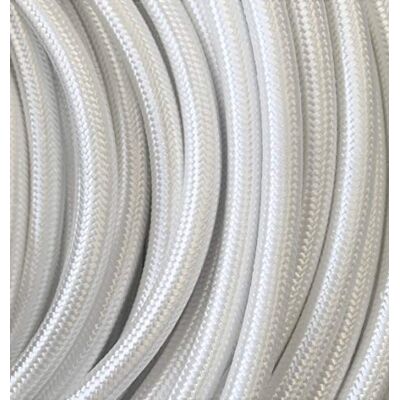 Kopp Cable de tela de 3 hilos, H03 VV-F, 3 x 0,75 mm², longitud 2 m, cable de tela para lámpara, 250 V, color blanco, Kopp Cable de tela de 3 hilos, H03 VV-F, 3 x 0,75 mm², longitud 2 m, cable de tela para lámpara, 250 V, color blanco,