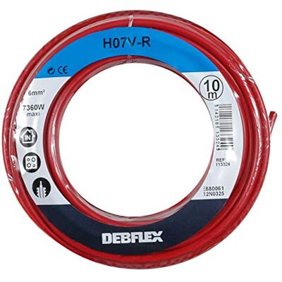 DEBFLEX HO7V-R 6mm² 10m Cable Rojo DEBFLEX HO7V-R 6mm² 10m Cable Rojo