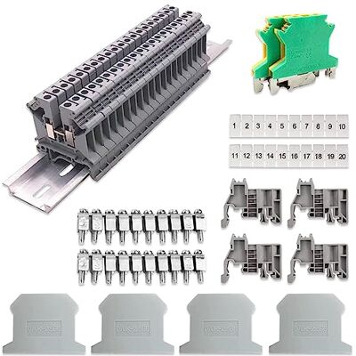 Riisoyu Kit de Bloques de Terminales de Riel 2.5N, Conectores Electrónicos Rápidos para Proyectos de Automatización y Bricolaje Riisoyu Kit de Bloques de Terminales de Riel 2.5N, Conectores Electrónicos Rápidos para Proyectos de Automatización y Bricolaje