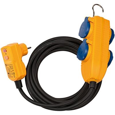 Brennenstuhl Cable Adaptador de protección FI IP54 con Powerblock (extensión de 4 vías, IP54, Cable de 5 m, con Interruptor de protección Personal) Brennenstuhl Cable Adaptador de protección FI IP54 con Powerblock (extensión de 4 vías, IP54, Cable de 5 m, con Interruptor de protección Personal)