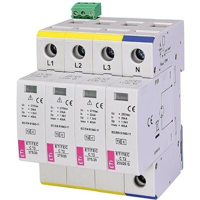 ETI Pararrayos TEC C T2 275/20 3+1 RC, REG ETI Pararrayos TEC C T2 275/20 3+1 RC, REG