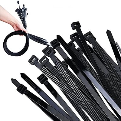 ATETEO Bridas para cables negras, 600 mm x 9 mm, paquete de 100 bridas de nailon premium, envolturas de plástico multiusos, mecanismo de autobloqueo seguro, para el hogar, jardín, oficina y bricolaje ATETEO Bridas para cables negras, 600 mm x 9 mm, paquete de 100 bridas de nailon premium, envolturas de plástico multiusos, mecanismo de autobloqueo seguro, para el hogar, jardín, oficina y bricolaje