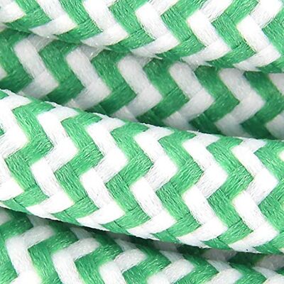 CHACON Cordón de Seda Zigzag, 3 m, Verde/Blanco CHACON Cordón de Seda Zigzag, 3 m, Verde/Blanco
