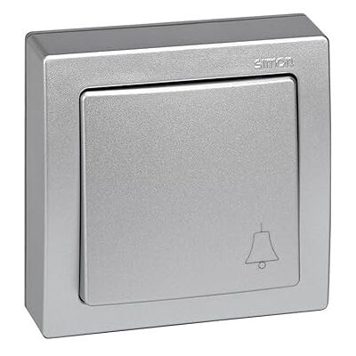Simon 73 LOFT – Pulsador de Campana, Mecanismo de Superficie con Canaleta, Serie Compacta para Reformas sin Obra, Acabado Color Aluminio Simon 73 LOFT – Pulsador de Campana, Mecanismo de Superficie con Canaleta, Serie Compacta para Reformas sin Obra, Acabado Color Aluminio