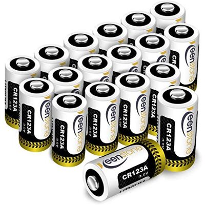 Keenstone CR123A Pilas Desechables 3V 1600mAh 18PCS Batería CR123A para Linterna, Cámara Digital, Videocámara, Juguetes, Antorcha, No USA en Arlo Keenstone CR123A Pilas Desechables 3V 1600mAh 18PCS Batería CR123A para Linterna, Cámara Digital, Videocámara, Juguetes, Antorcha, No USA en Arlo