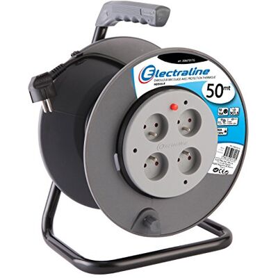 Electraline Alargadera con soporte, para bricolaje, negro, negro, Electraline Alargadera con soporte, para bricolaje, negro, negro,