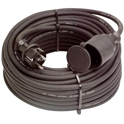 as - Schwabe as Schwabe Extensión de extensión (50 m, IP44 H07RN-F 3G2,5, Cable de Goma, Enchufe en ángulo, Toma 2P+T, Color Negro as - Schwabe as Schwabe Extensión de extensión (50 m, IP44 H07RN-F 3G2,5, Cable de Goma, Enchufe en ángulo, Toma 2P+T, Color Negro