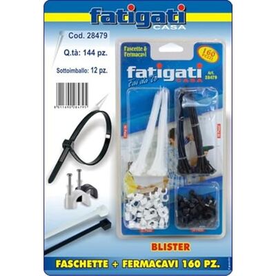 FATIGATI SRL L.BRICO-Bridas + topes para Cables (160 Unidades, 28479), como se Muestra en la Imagen, Come DA Foto FATIGATI SRL L.BRICO-Bridas + topes para Cables (160 Unidades, 28479), como se Muestra en la Imagen, Come DA Foto