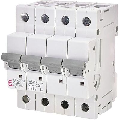 ETI Disyuntor de protección de circuito MAT P10 3-polos N, 10kA, C25, REG ETI Disyuntor de protección de circuito MAT P10 3-polos N, 10kA, C25, REG