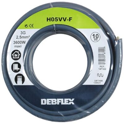 Cable Debflex H05VV-F - Flexible, 3G 2,5mm², 10m Cable Debflex H05VV-F - Flexible, 3G 2,5mm², 10m