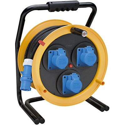 Brennenstuhl enrollacables Industrial 50 m Brobusta CEE 3, Obra Cable, Enchufe CEE 3 Pines 230 V, Tomas autochiudenti (3 CEE 3 Pines) IP44 Brennenstuhl enrollacables Industrial 50 m Brobusta CEE 3, Obra Cable, Enchufe CEE 3 Pines 230 V, Tomas autochiudenti (3 CEE 3 Pines) IP44
