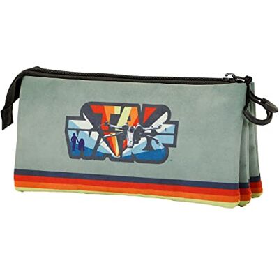 Star Wars Estuche Portatodo Triple, 23 x 11 cm, Vintage Gris Star Wars Estuche Portatodo Triple, 23 x 11 cm, Vintage Gris