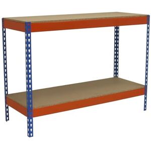 Simon Rack Banco de Trabajo Taller, Mesa de Trabajo Taller, Carga Máxima 400 kg, 900x1800x750 mm, Bricolaje, 2 Alturas, Azul/Naranja/Madera BT-Basic Simon Rack Banco de Trabajo Taller, Mesa de Trabajo Taller, Carga Máxima 400 kg, 900x1800x750 mm, Bricolaje, 2 Alturas, Azul/Naranja/Madera BT-Basic