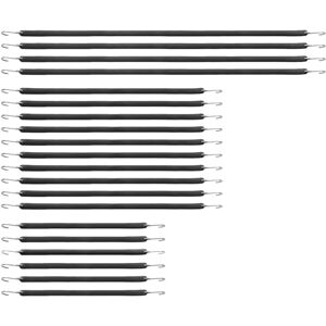 VEVOR 20 PCS Cuerda Elástica Plana de 20 mm Correas Elásticas con Ganchos en Forma de S de Acero Cuerda Elástica de 381 mm, 533 mm, 914 mm de Largo para Carga, Camiones y Tiendas de Campaña, Negro VEVOR 20 PCS Cuerda Elástica Plana de 20 mm Correas Elásticas con Ganchos en Forma de S de Acero Cuerda Elástica de 381 mm, 533 mm, 914 mm de Largo para Carga, Camiones y Tiendas de Campaña, Negro