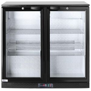 HENDI Refrigerador bajo mostrador para bebidas Arktic, 2 puertas, 158L, 0–10°C, 220V, 160W, 900x530x(H) 870mm, acero con recubrimiento en polvo negro HENDI Refrigerador bajo mostrador para bebidas Arktic, 2 puertas, 158L, 0–10°C, 220V, 160W, 900x530x(H) 870mm, acero con recubrimiento en polvo negro