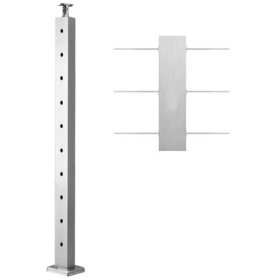 VEVOR Poste de Pasamanos de Cable Poste de Barandilla para Escalera de Terraza 91,4x2,5x5 cm Poste de Acero Inoxidable con Piquetes Preperforados Soporte de Montaje, Plateado, 1JZLGZXYS914I4BDB001V0 VEVOR Poste de Pasamanos de Cable Poste de Barandilla para Escalera de Terraza 91,4x2,5x5 cm Poste de Acero Inoxidable con Piquetes Preperforados Soporte de Montaje, Plateado, 1JZLGZXYS914I4BDB001V0