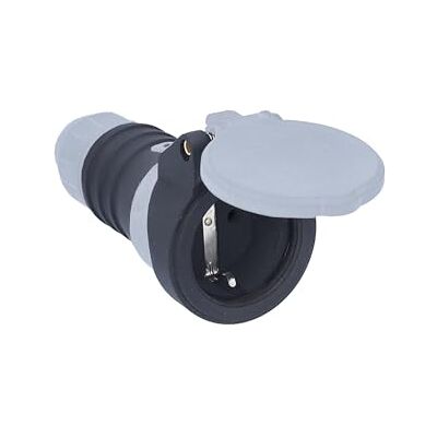 as - Schwabe as Schwabe DuroConn Acoplamiento de protección de contacto, extremadamente resistente, indicador de voltaje, con cierre rápido, 230 V/16 A, para cables de hasta 3 x 2,5 mm², color gris/negro, IP54 as - Schwabe as Schwabe DuroConn Acoplamiento de protección de contacto, extremadamente resistente, indicador de voltaje, con cierre rápido, 230 V/16 A, para cables de hasta 3 x 2,5 mm², color gris/negro, IP54