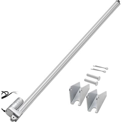 VEVOR Actuador Lineal de 12 V, Motor Lineal Impermeable IP65 de 1016 mm, 3000 N y 5 mm/s, con Soportes de Montaje para Seguidores Solares, Maquinaria Industrial y Abridores de Puertas, Plata VEVOR Actuador Lineal de 12 V, Motor Lineal Impermeable IP65 de 1016 mm, 3000 N y 5 mm/s, con Soportes de Montaje para Seguidores Solares, Maquinaria Industrial y Abridores de Puertas, Plata