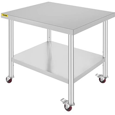 VEVOR Mesa de Preparación de Comida Acero Inoxidable 91,5x76,2x86,4cm Tabla de Cocina Profesional Capacidad de Carga 100 kg Tabla de Trabajo de Cocina Catering Ajustable para Restaurante Escuela VEVOR Mesa de Preparación de Comida Acero Inoxidable 91,5x76,2x86,4cm Tabla de Cocina Profesional Capacidad de Carga 100 kg Tabla de Trabajo de Cocina Catering Ajustable para Restaurante Escuela