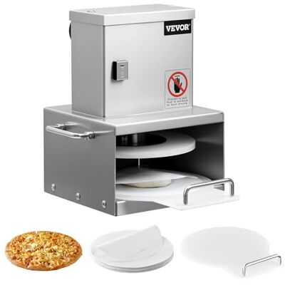 VEVOR Prensa Eléctrica para Masa de Pizza, Placa de Prensado 15 cm, Máquina de Pan de Acero Inoxidable, Espesor Ajustable, con 100 Hojas de Papel Pergamino, 240 x 250 x 330 mm, Fácil de Usar VEVOR Prensa Eléctrica para Masa de Pizza, Placa de Prensado 15 cm, Máquina de Pan de Acero Inoxidable, Espesor Ajustable, con 100 Hojas de Papel Pergamino, 240 x 250 x 330 mm, Fácil de Usar