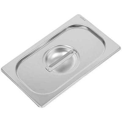 VOGUE DW458 304 Tapa de acero inoxidable resistente 1/4 Gastronorm para cacerola, 162 mm x 265 mm, color plateado VOGUE DW458 304 Tapa de acero inoxidable resistente 1/4 Gastronorm para cacerola, 162 mm x 265 mm, color plateado