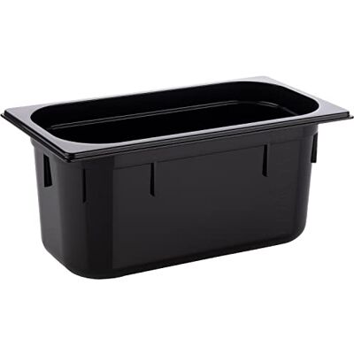 APS GN 1/3 Depósito Gastronorm de policarbonato, dimensiones 325 x 176 mm/altura 150 mm/volumen 5,3 litros, color negro APS GN 1/3 Depósito Gastronorm de policarbonato, dimensiones 325 x 176 mm/altura 150 mm/volumen 5,3 litros, color negro