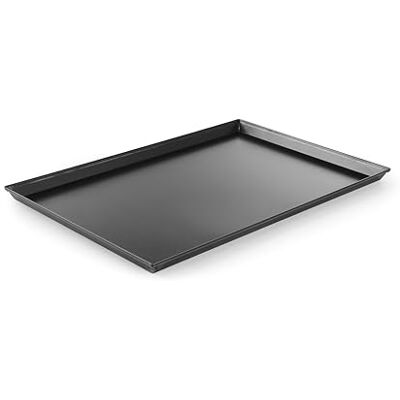 HENDI Bandeja para pizza rectangular, borde bajo, 600x400x(H)25mm, acero azul HENDI Bandeja para pizza rectangular, borde bajo, 600x400x(H)25mm, acero azul